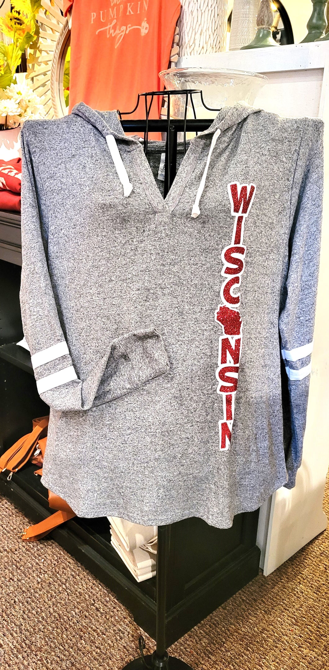 Wisconsin glitter hoodie